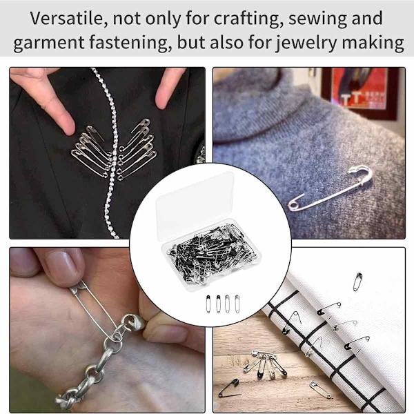 Hantverkets Bästa Vän, Säkerhetsnålar Set, 19mm, Högkvalitativt Rostfritt Stål, Rostbeständigt, Säkert Lås & Skarp Spets för Professionella