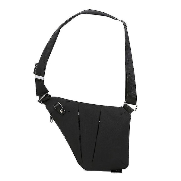 Slingbag, axelväska, bröstväska, Höger axel, Svart