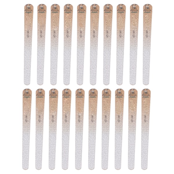 20 stk. Professionelle neglefile 100 / 120 Grit dobbeltsidede vaskbare manicureværktøjer til hjemme- og salonsbrug Gule