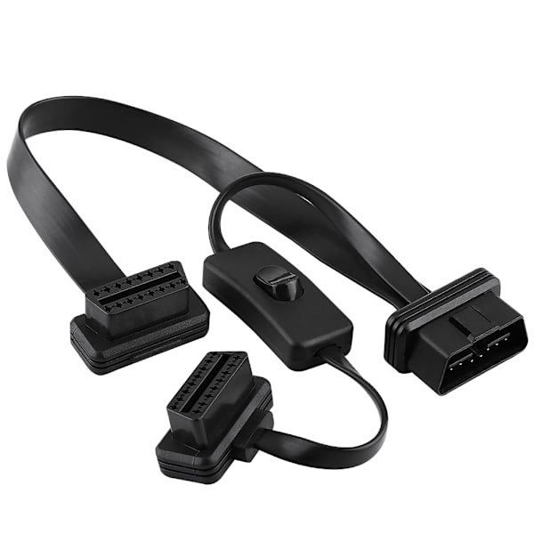16-stiftshane till dubbla hon OBD2-splitter platt förlängningskabeladapter med switch