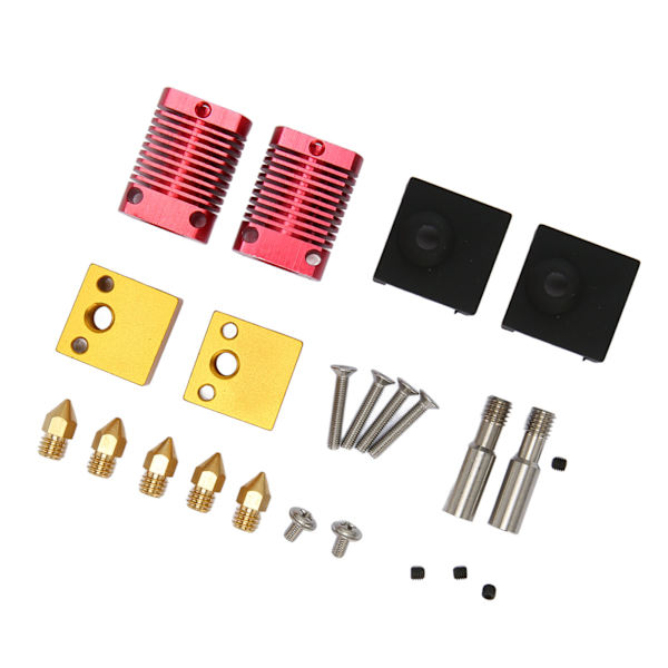 2 Set Hot End Extruder Munstycke Kit Hög Noggrannhet Anodiserad Frostad 3D-skrivare Extruder Hotend Kit för Ender 3 Ersättning