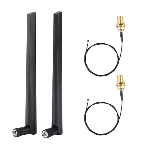 2 st M.2/NGFF trådlöst nätverkskortkabel och 2x5DBi antenn för Intel 9560NGW /9260AC/7265AC