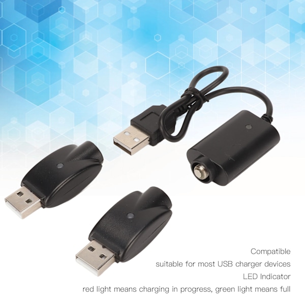 Smart USB-laddare för USB-adapter med LED-indikator Intelligent överladdningsskydd Svart