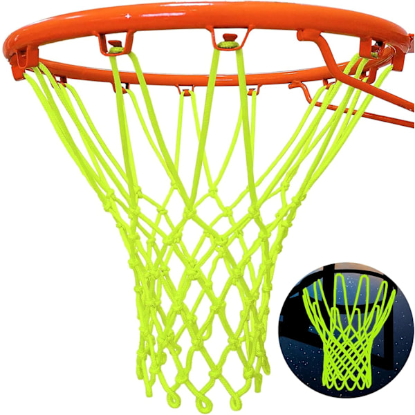 Bärbara basketnät för utomhusbruk, silkeslent texturerat repnät, kraftig ersättning, tjockt för alla väder, för nattljus, solcellsdriven lek
