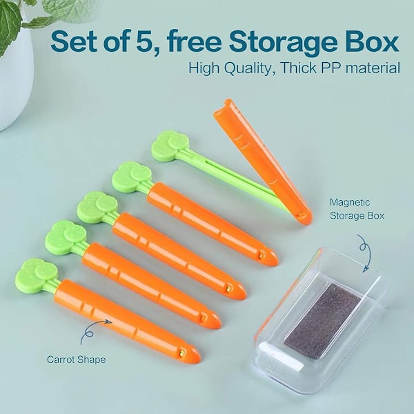 Kreativa klämmor med grönsakstema, ergonomisk design med magnetisk funktion för hemmakontor (5-pack)