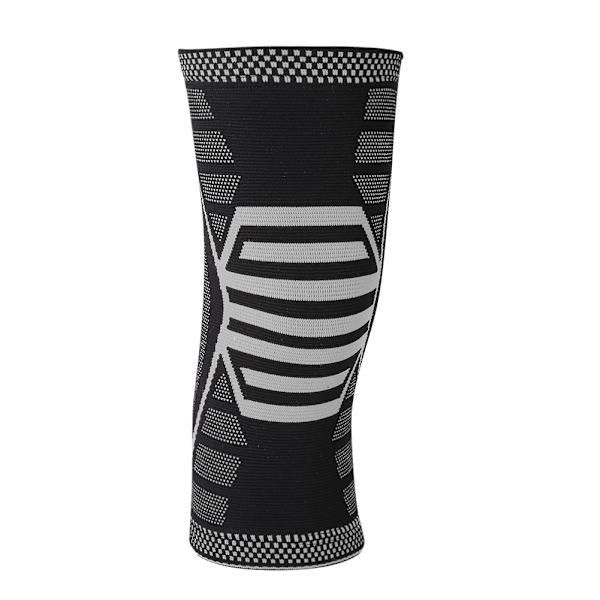 Sport Knäskydd Sleeve Protector Wrap Support Pad Fitness Utomhus Rem Stöd (Svart&Grå, M)