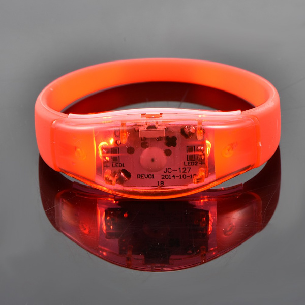 8 farger Flash LED lysfest konsert show silikon armbånd armbånd (rød)