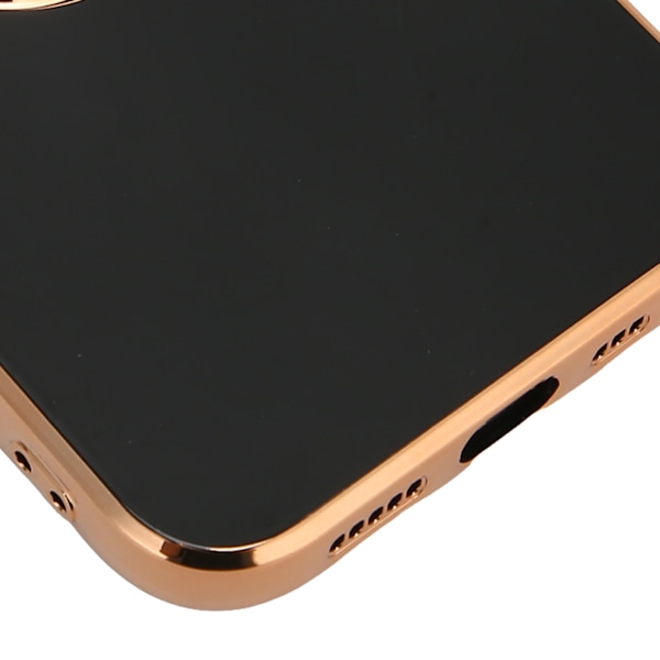 Kännykkäkuori Ruusukulta Galvanoitu Rengaspuhelinkotelo Naisille Ultraohut Pehmeä TPU Puhelimen Kuori iPhone 13 Prolle Klassinen Musta