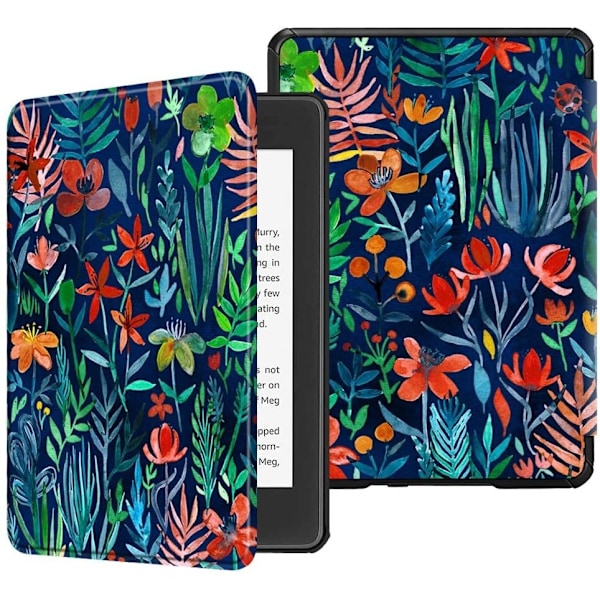 Easy Charge Kindle-fodral, magnetisk stängning för automatisk sömn/väckning, slitstarkt och miljövänligt läder, perfekt passform för Kindle 658, Youth Edition,