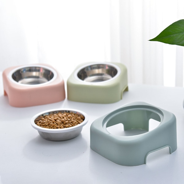 Hälsosam och tålig dubbel hundskål, spillfri design säkerställer rena golv, ergonomisk design för bekväm matningsställning, avtagbara skålar