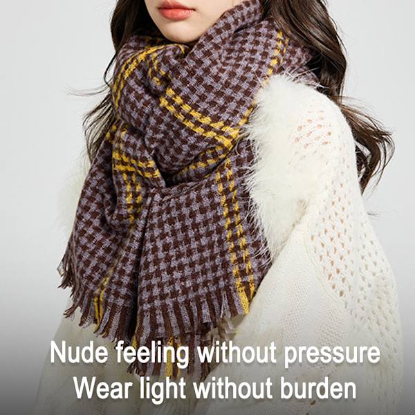 Tartan Plaid Tæppe Chunky Vinter/Efterår Varm Halstørklæde Stor Tartan Halstørklæde
