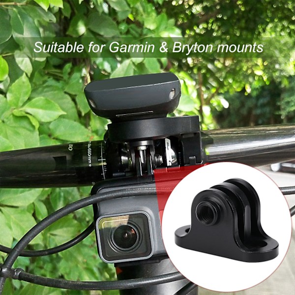 Cykelcomputer Metalbeslag Kamera Adapter Mount til Gopro (Sort)