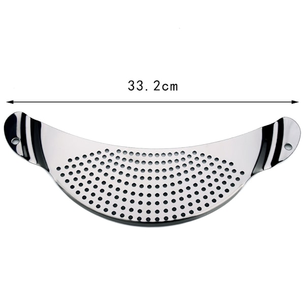 Högkvalitativ Multipurpose Mat Sil i Rostfritt Stål, Förbättrad Halvmåne Design För Säker Och Enkel Avrinning, Passar Olika Grytor Upp Till 26 Cm