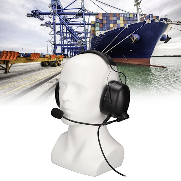 Radioheadset 7.1mm Plugg Brusreducerande Robust Headset med U94 PTT för UV‑5R BF‑888S K-huvud Walkie Talkies