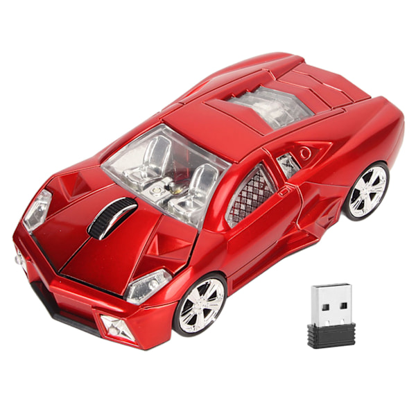 Wireless Mouse Sports Car Style 2.4GHz USB Receiver 1600DPI LED Light Office Mouse for Laptop Desktop Computer