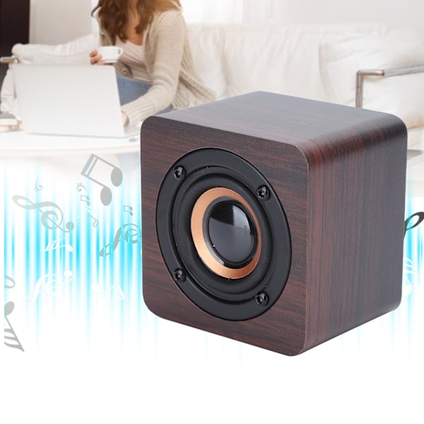 Portabel Bluetooth-högtalare med valnötsmönster