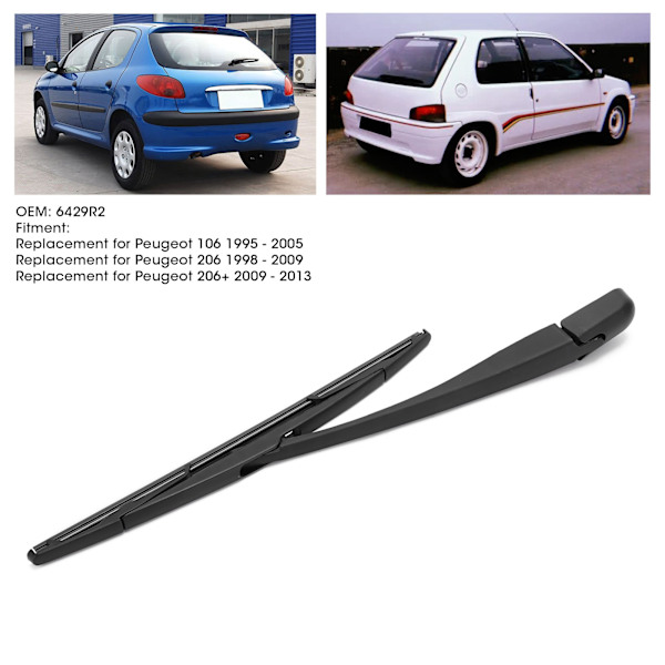 Bilsæt til bagrudeviskerarm 6429R2 Erstatning til Peugeot 106/206/206+