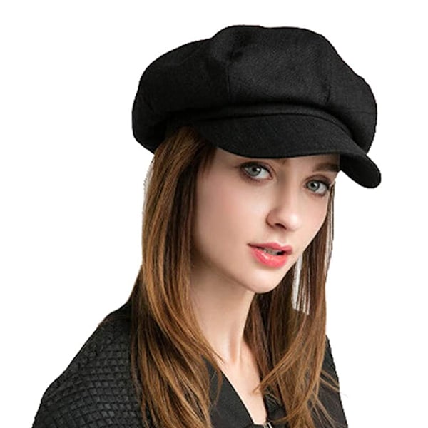 Hatte til kvinder Beret Caps Efterår Vinter Damer Ottekantet Hat C