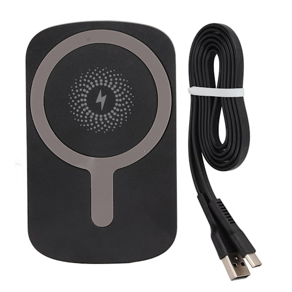 Magnetisk trådlös billaddare Plug and Play Hög stabilitet ABS Trådlös billaddare Hållare med fäste för IOS Telefon 12 13 Svart