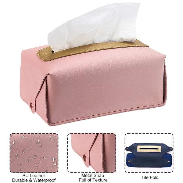 Rektangulær servietbeholder: Moderne dekorativ PU-læder servietbeholder organizer holder 7,9\"X4,7\"X3,5\" til badeværelse