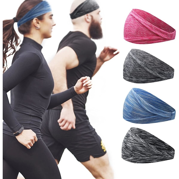 Atletiska Pannband för Kvinnor Män, One-Size-Fits-Most Design, Stretchiga & Lätta Att Bära, Dubbellagers Tyg Svettabsorption, för Yoga Gym Cykling