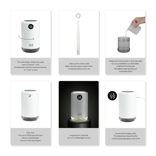 USB-driven Mini Luftfuktare För Hydrering På Språng, Tyst Drift, Genomträngande Sval Dimma, LED-Luftfuktare, Lindrar Nervositet Och Trötthet,