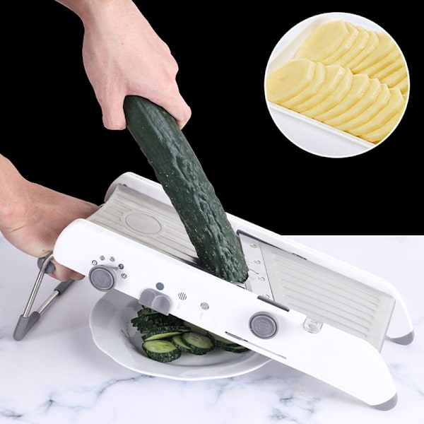 Hållbar Mandolin med Blad i Rostfritt Stål, Justerbart Skärande Köksredskap, Ergonomiskt Designad för Säkra och Anpassade Snitt