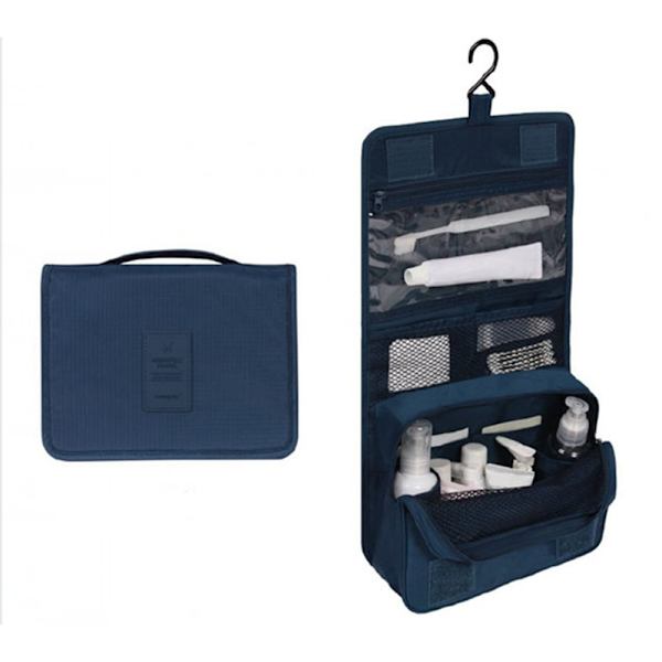 Hängande necessär, hopfällbar necessär med handtag, multifunktionell necessär, platsbesparande kosmetikväska, tvättväska, tvättväska för