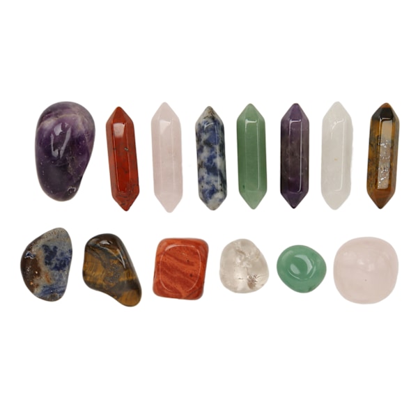 Reiki Ädelsten Healing Kristaller Stenar Set, Hexagonal Kulformad Natursten För Energibalansering, Kristall Chakra Sten Set Idealisk För