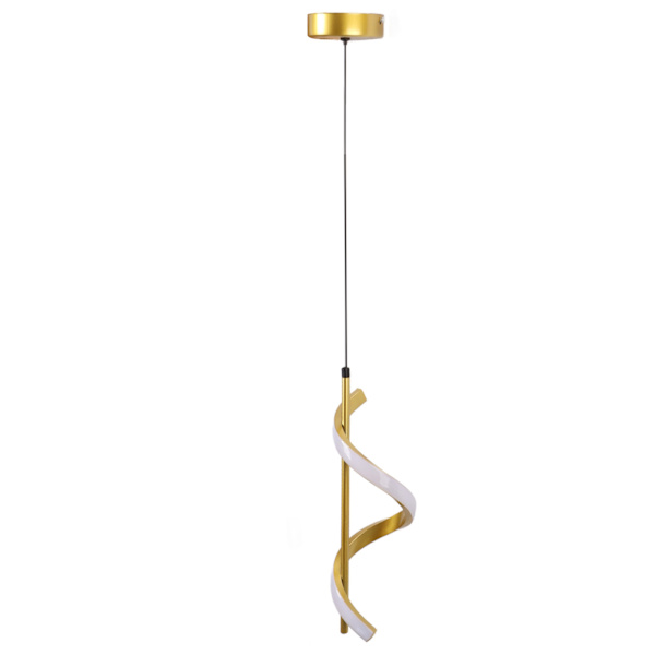 Spiral LED-pendellampe i gullfarge med høy lysstyrke og øyebeskyttelse, LED-hengelampe for stue, kafé, familie, 85-265V