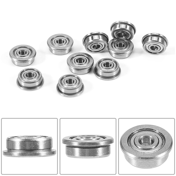 10 stk. F623ZZ 3*10*4mm dyb rille flange flanget kuglelejer med kant til 3D-printer