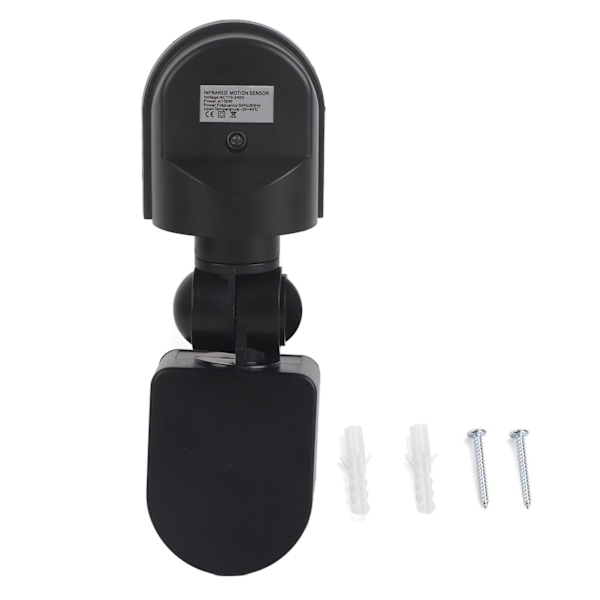 110V-240V Justerbar PIR Rörelsesensor Infraröd Sensor Detektor Ljusströmbrytare (Svart)