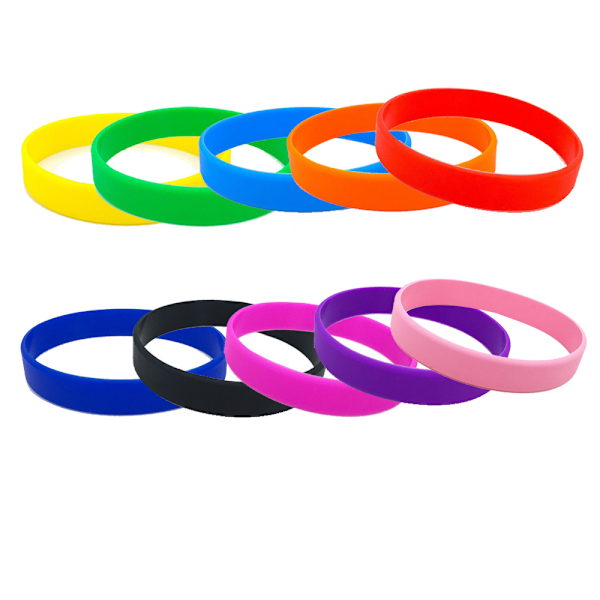Flexibla Elastiska Armband i Silikongummi med Justerbar Storlek, Högkvalitativt Material Blandade Färger Icke-Repeterande Färger Silikonarmband För Skolmaterial