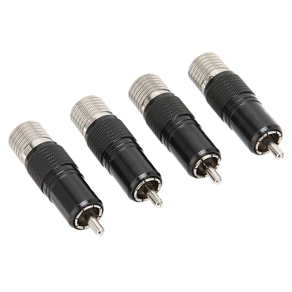 Preffair 4PCS RCA Lotus Plugg Rhodiumbelagt Messing Loddefri 10MM RCA Plugg R1738