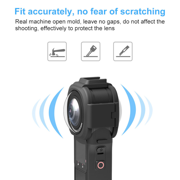 PULUZ Kamerans objektivskydd PC Hög ljusgenomsläpplighet Kamerans objektivskydd för Insta360 ONE RS 1 tum 360 Edition