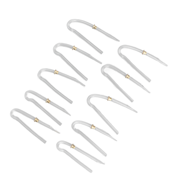 10 kpl esimuotoiltuja korvavaikutuksen kuulokojetuubeja ammattimaisia BTE-kuulokojetuubeja metalliputkilukolla (3,6 x 2 mm)