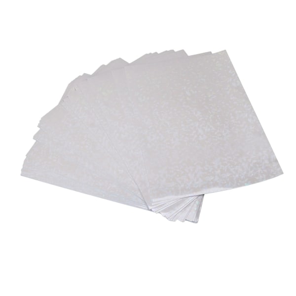 50 ark holografisk kaldlaminatark, kuttbar, vanntett, ripebestandig A4 kaldlaminatark for merker