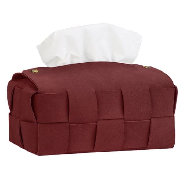 Dobbelt formål Tissue Box Cover, PU Læder Rektangel Tissue Box Cover Tissue Box Holder Badeværelse Tilbehør, 7 \"x 4.3 \" x 3.1 \"