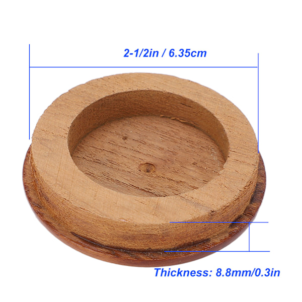 Marine Rat Styrehjul Center Cap 63.5mm/2.5in Teak Træ Glans Finish til Yachter Både