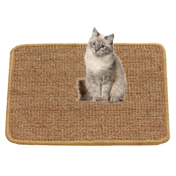 Kattklösmatta, Modern Stil Sisal Klösplatta för Innekatter, Slitstarkt Sisalmaterial, Golvskydd, Giftfri, Perfekt för Möbler och Mattor