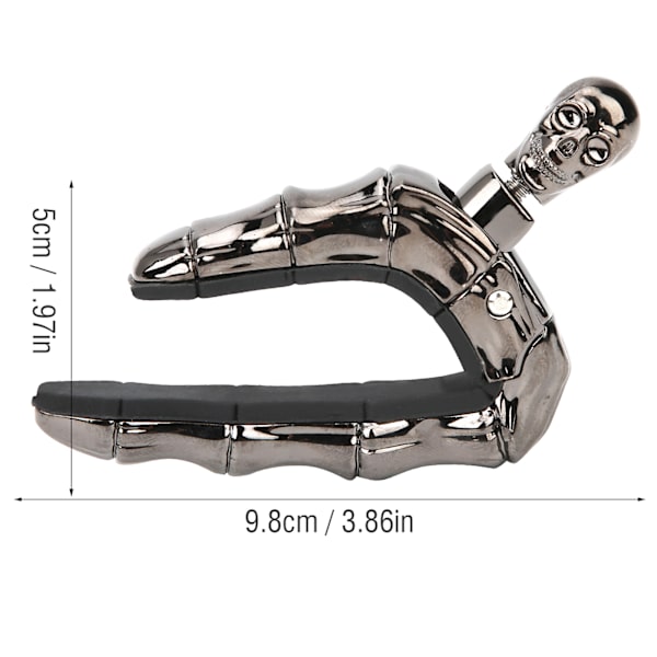Skull Guitar Capo Justerbar Stramhed Tilbehør Dele til Folk Akustisk Guitar UkuleleSort