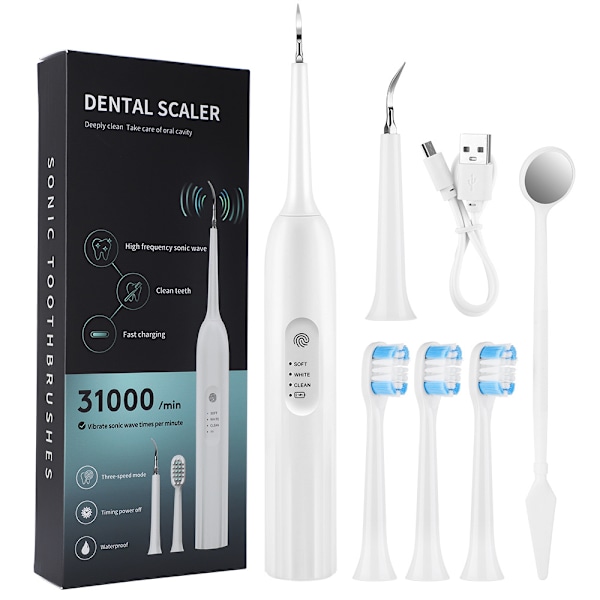 Tandinspektionslösning, Stabil Arbetsförmåga Dentalinstrument med Glaslins, Vit ABS-materialskal för Förbättrad Hygien