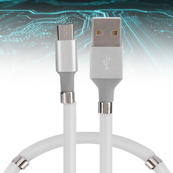 1m/3,3ft magnetisk absorption mjuk datakabel bärbar Micro Usb snabbladdningskabel