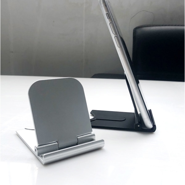 Halkfri Gummikudde Ställ för Smartphones & Tablets, Portabel Design med Hållbar Aluminiumbas, 360 Graders Rotation för Optimal Visning