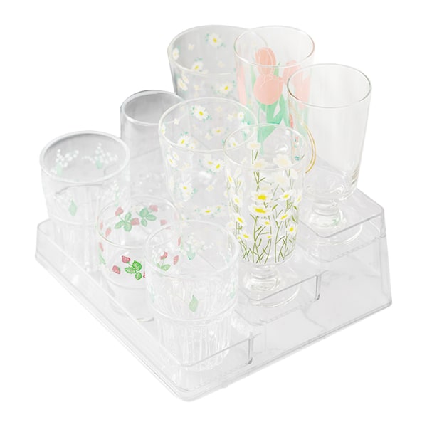 Klar akryl displayställ 3-nivåers ställ displayställ kök badrum förvaringsställ transparent färg