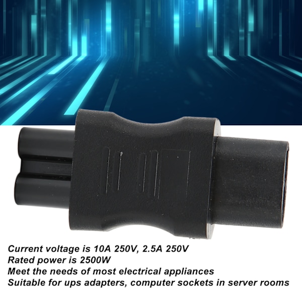 IEC320 C8 till IEC320 C5 Konverter 10A 250V 2.5A 250V Strömkabeladapter för Laptopströmadapter UPS Server 4st