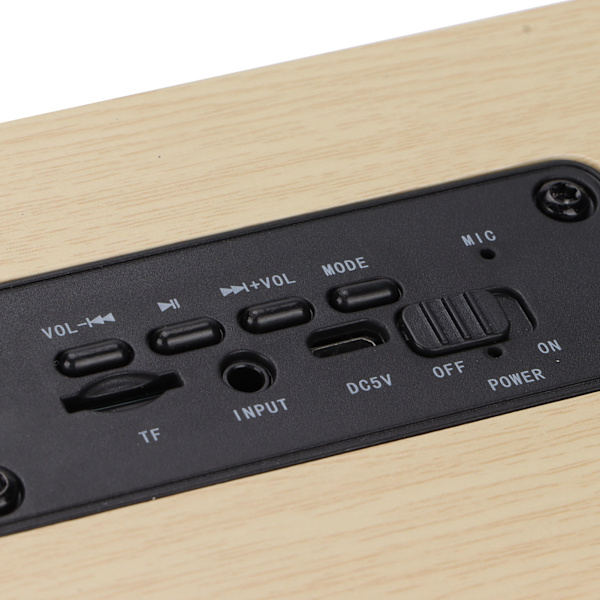 Trådlös Bluetooth-högtalare i trä med retrodesign, trådlös subwoofer, AUX-stereohögtalare för hem och surfplatta