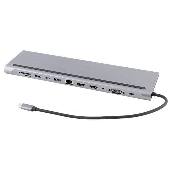 12-i-1 Hub Typ-C 3.0 Expansionsdocka till HDMI-kortläsare Multifunktionell Adapter