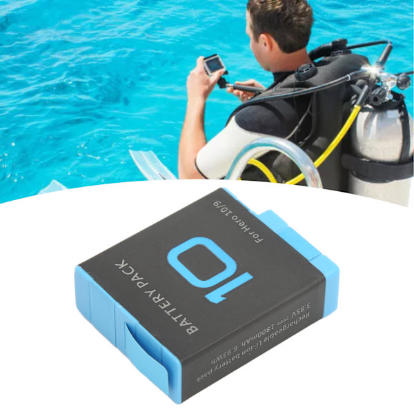 GoPro Hero 9 10 Ersättningsbatteri, Högkapacitets Uppladdningsbart Batteritillbehör för Hero 9 Black, Långvarig Kraft för Dina Äventyr