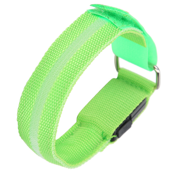 Grön lysande armbindel justerbar remsa LED handledsband USB-laddning för nattlöpning cykling